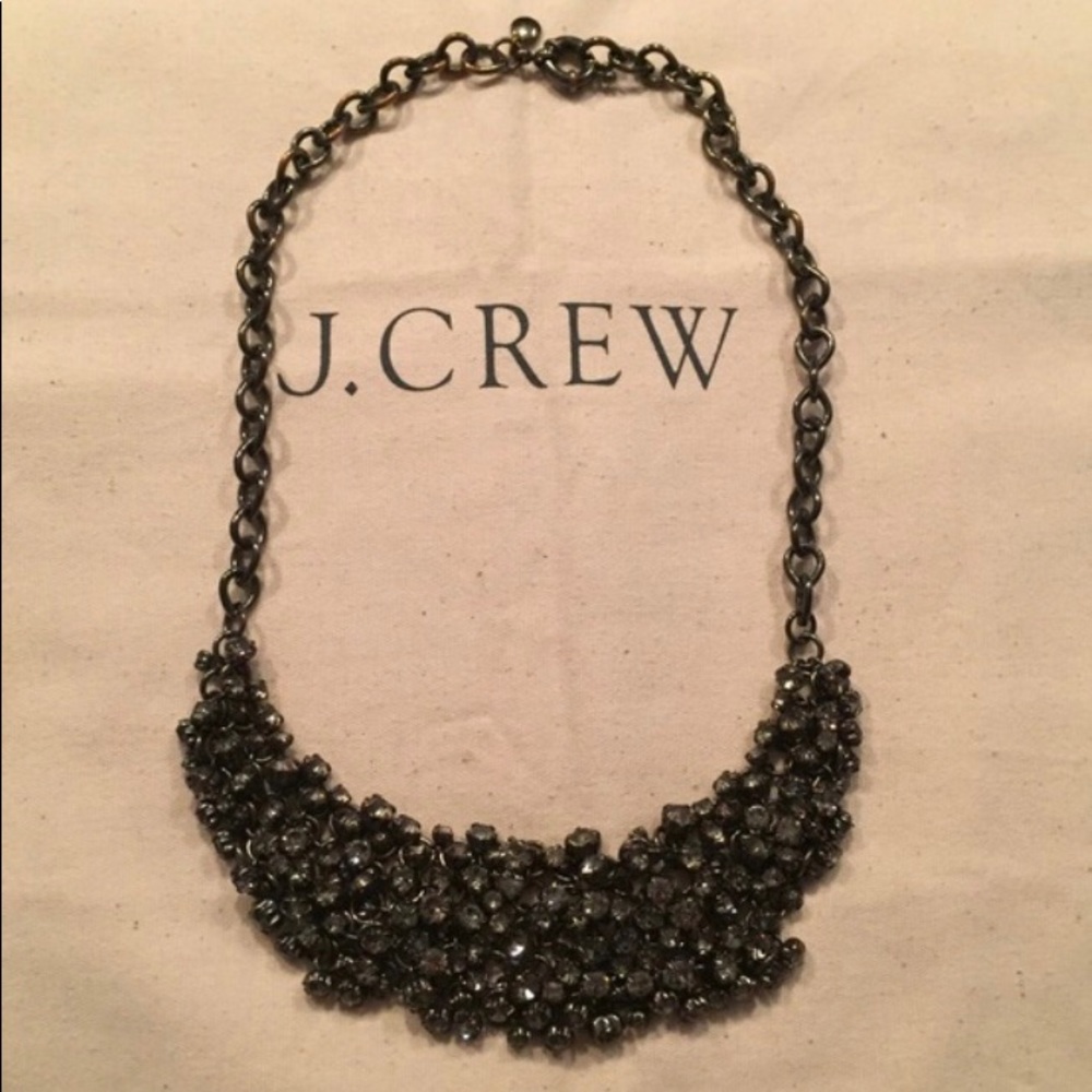 Jcrew gunmetal crystal necklace